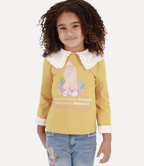 Polera Three Generations Niña Mostaza Limonada