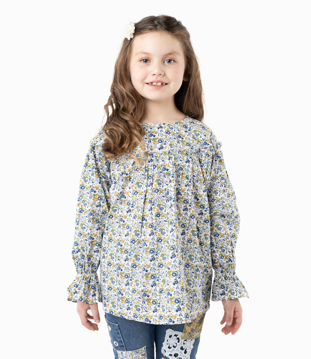 Blusa Popelín Floreada Niña 100% Algodón