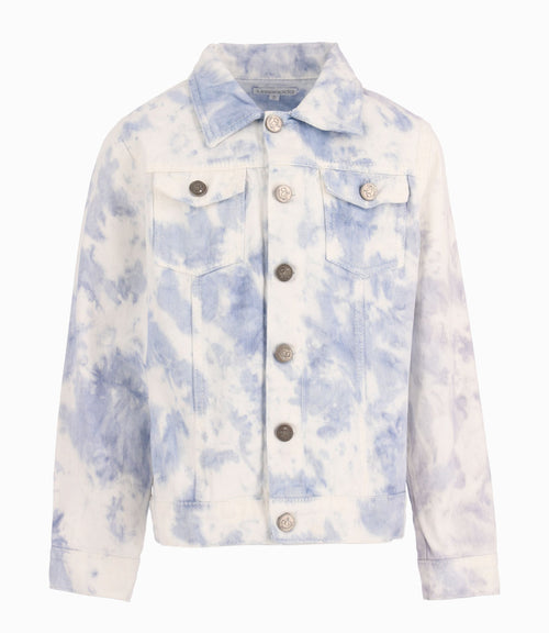 Chaqueta Tie Dye Niña 100% Algodón Celeste Limonada
