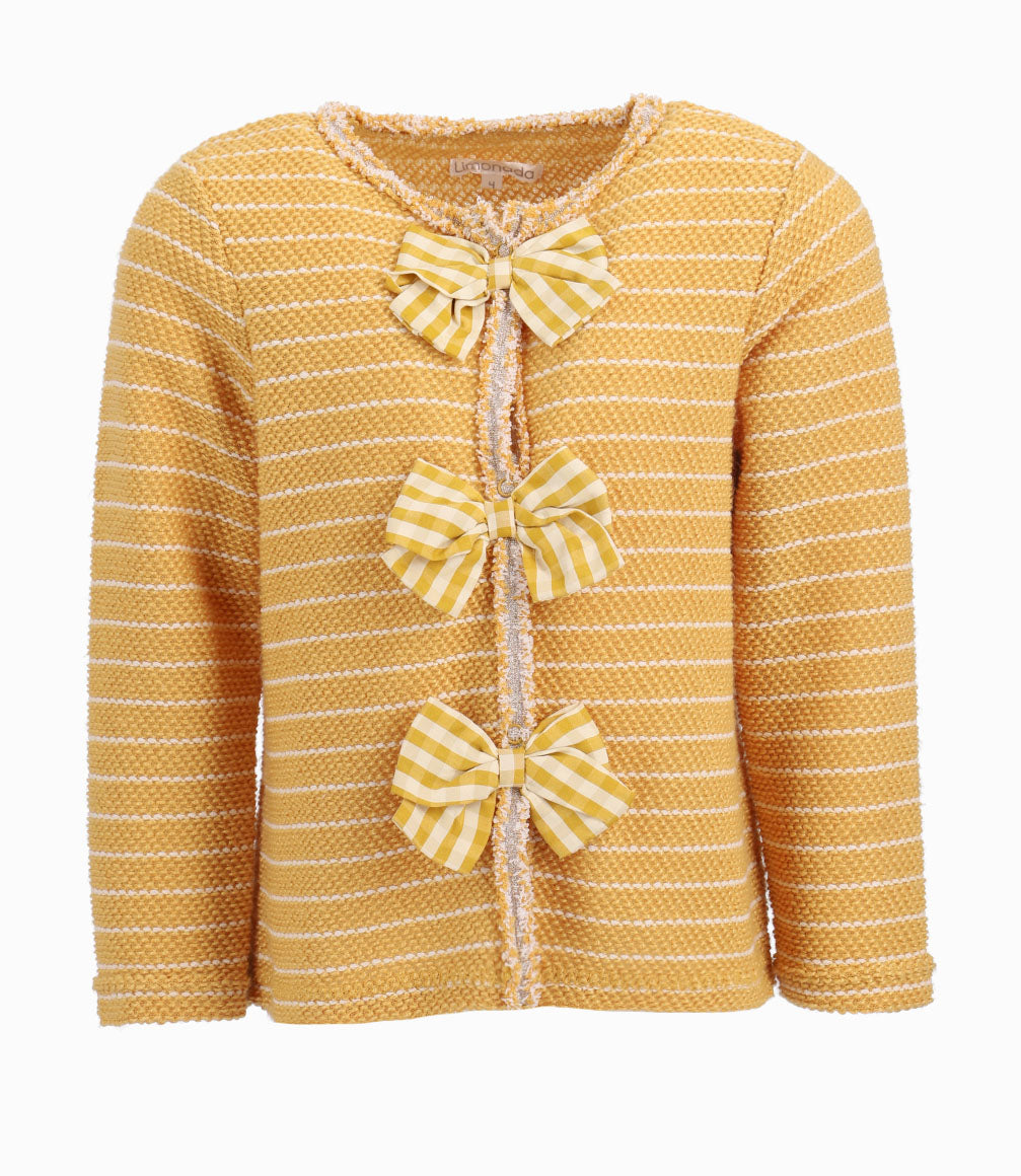 Chaqueta Con Rayas Niña Mostaza Limonada