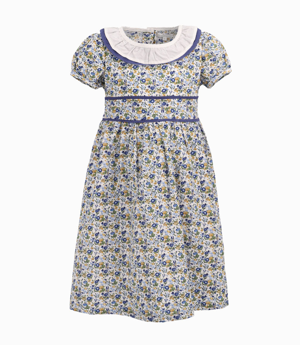 Vestido Con Cuello Pierrot Niña 100% Algodón