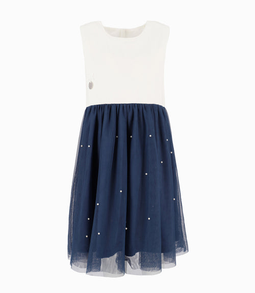 Vestido Niña Con Perlas Y Tul