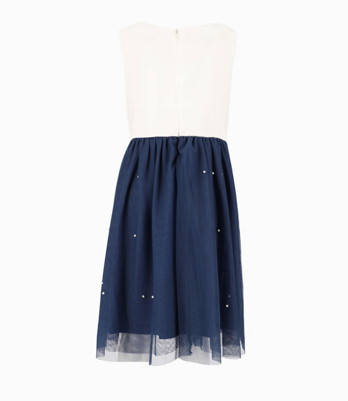 Vestido Niña Con Perlas Y Tul