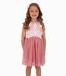 Vestido Niña Con Encaje y Tul Limonada Palo Rosa
