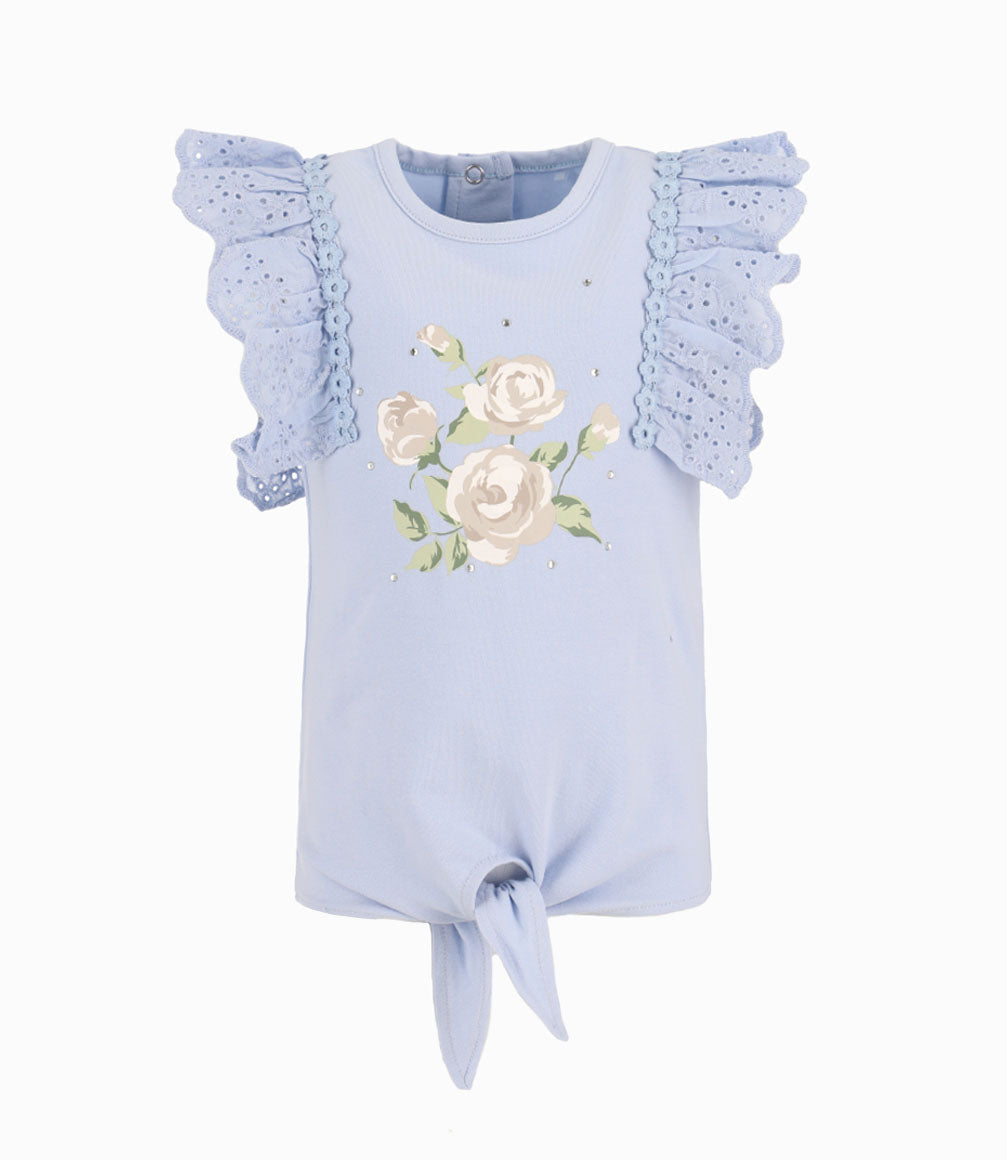 Polera Popelín Bebé Niña Celeste