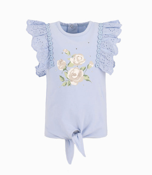 Polera Popelín Bebé Niña Celeste