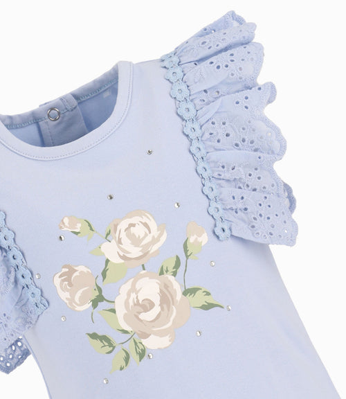 Polera Popelín Bebé Niña Celeste