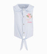 Blusa Con Nudo Bebé Niña Celeste