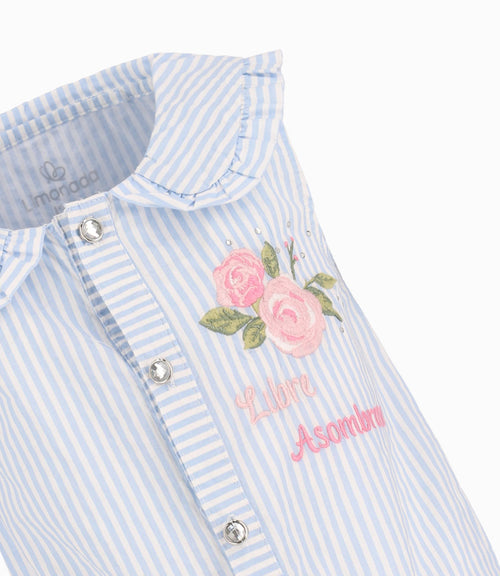 Blusa Con Nudo Bebé Niña Celeste