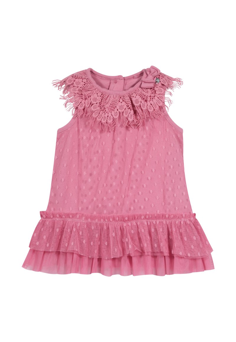 vestido de fiesta para bebé color rosado sin mangas