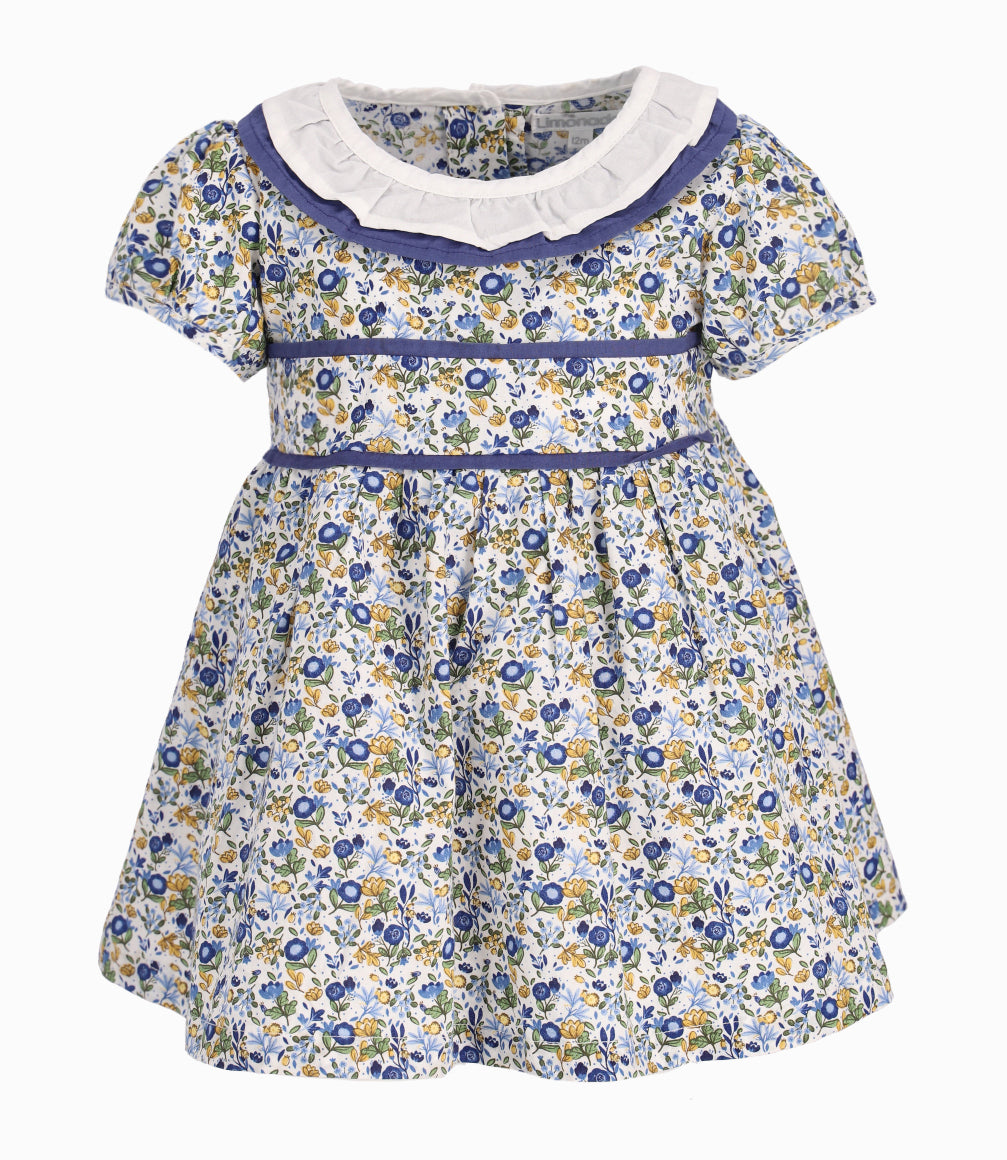 Vestido Con Cuello Pierrot Bebé Niña 100% Algodón