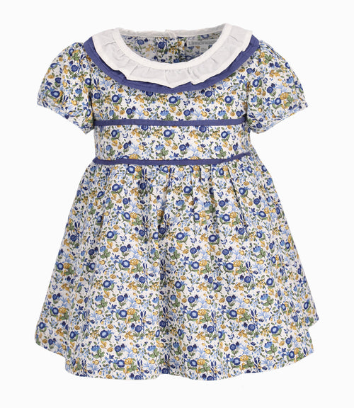 Vestido Con Cuello Pierrot Bebé Niña 100% Algodón