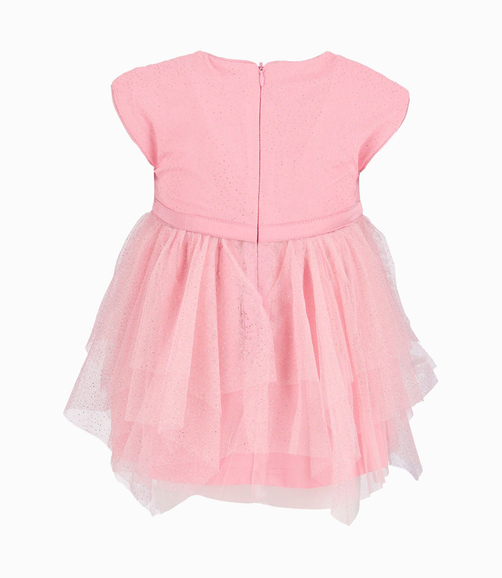 Vestido Con Tul Bebé Niña Rosado