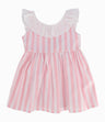 Vestido A Rayas Bebé Niña Rosado