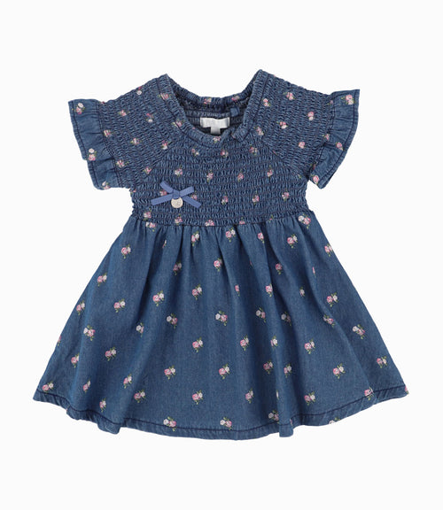 Vestido Fruncido Bebé Niña Denim