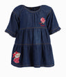 Vestido Con Rosa y Osita Bebé Niña Denim