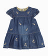 Vestido Con Caída Amplia Recién Nacida 100% Algodón Denim Azul Limonada