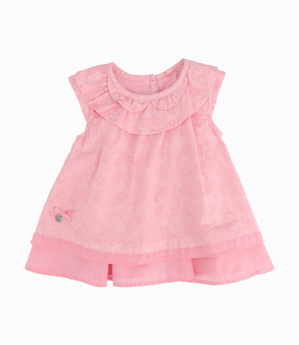 Vestido Popelín Recién Nacida Rosado