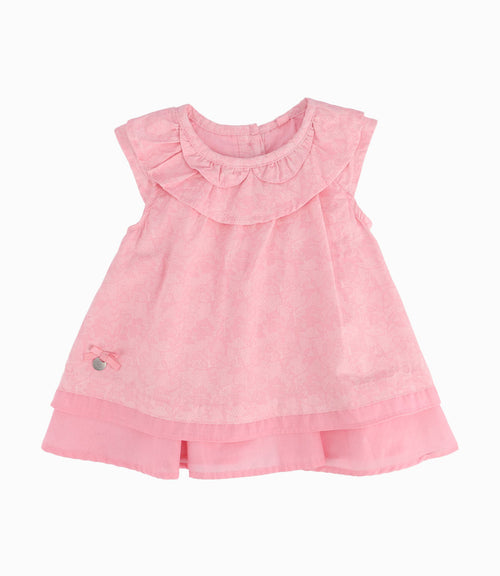 Vestido Popelín Recién Nacida Rosado