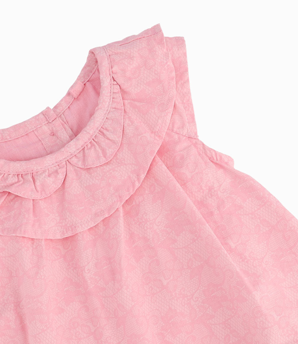 Vestido Popelín Recién Nacida Rosado