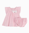 Vestido A Rayas Recién Nacida Rosado