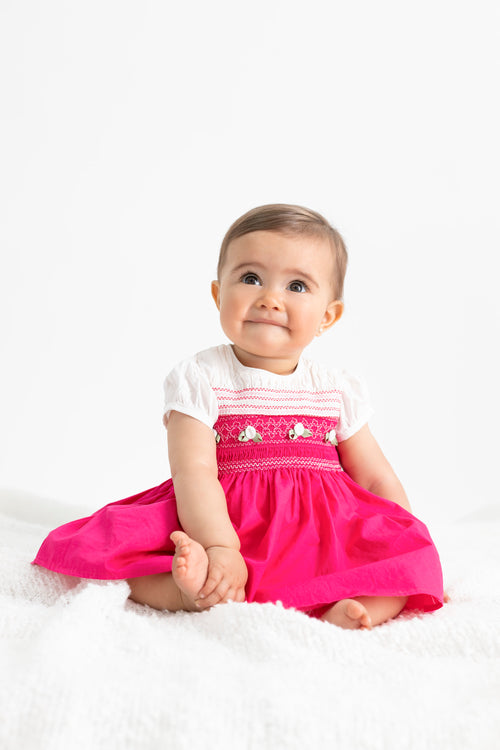 Vestido Con Lazo Recién Nacida