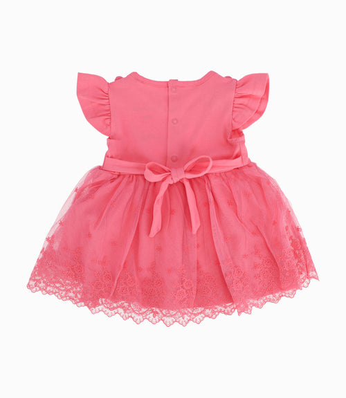 Vestido Con Carita y Orejas Recién Nacida Coral Limonada