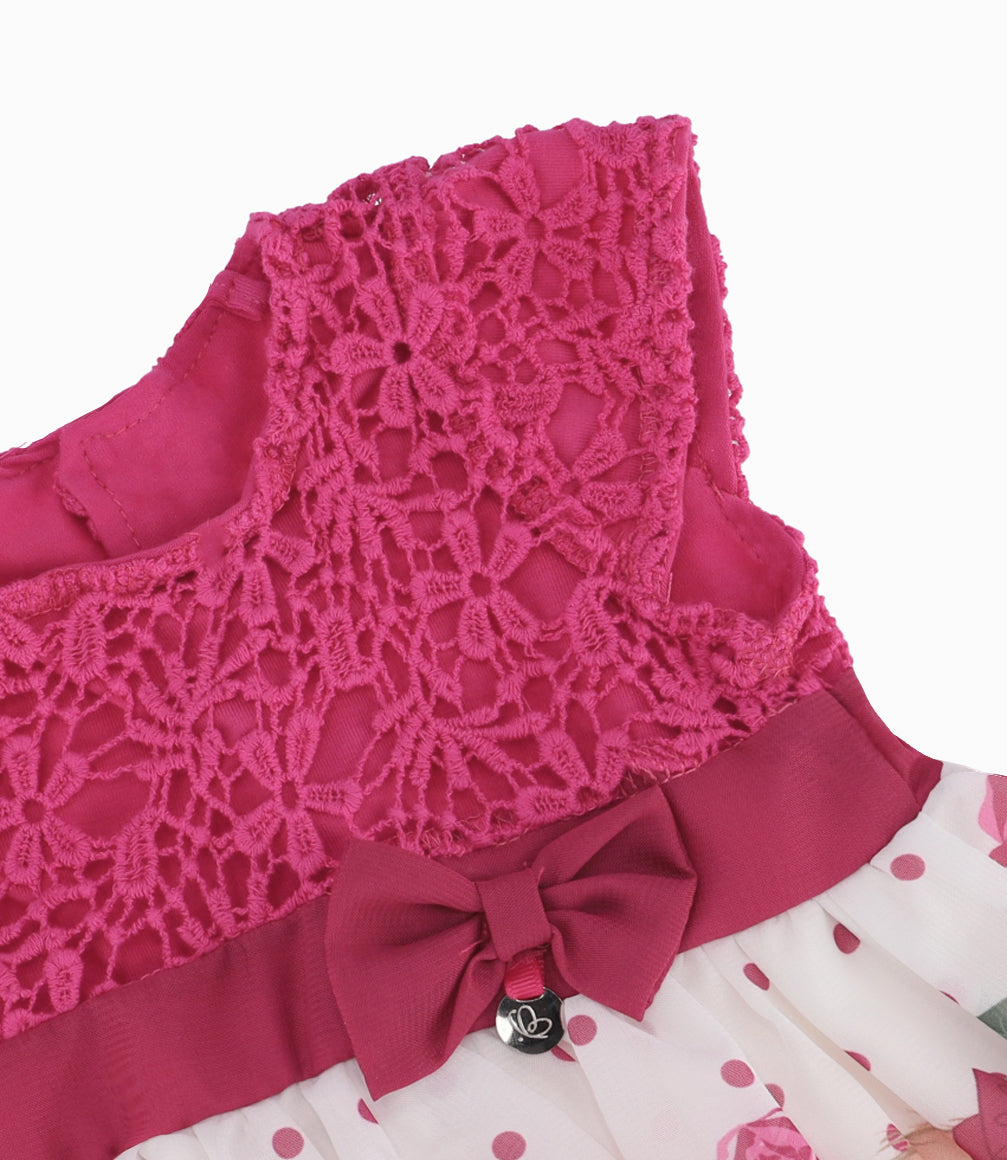 Vestido Con Macramé y Puntos Recién Nacida Frutilla Limonada