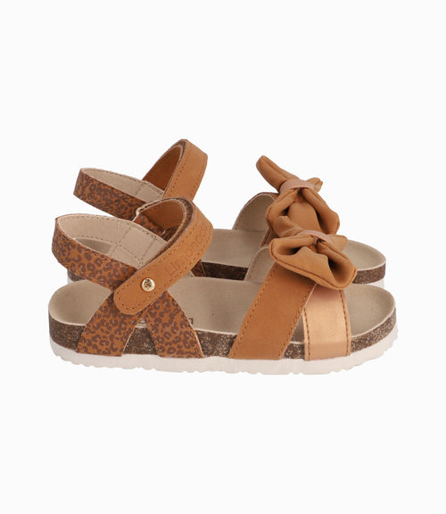 Sandalia Con Talón Cubierto Niña Camel Limonada