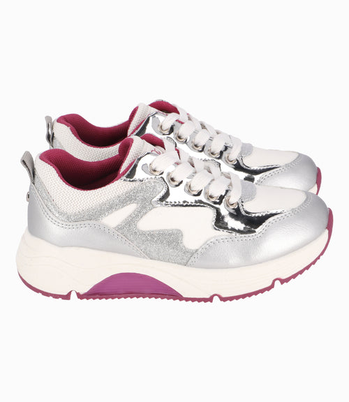 Zapatilla Con Brillos Niña Plateado Limonada