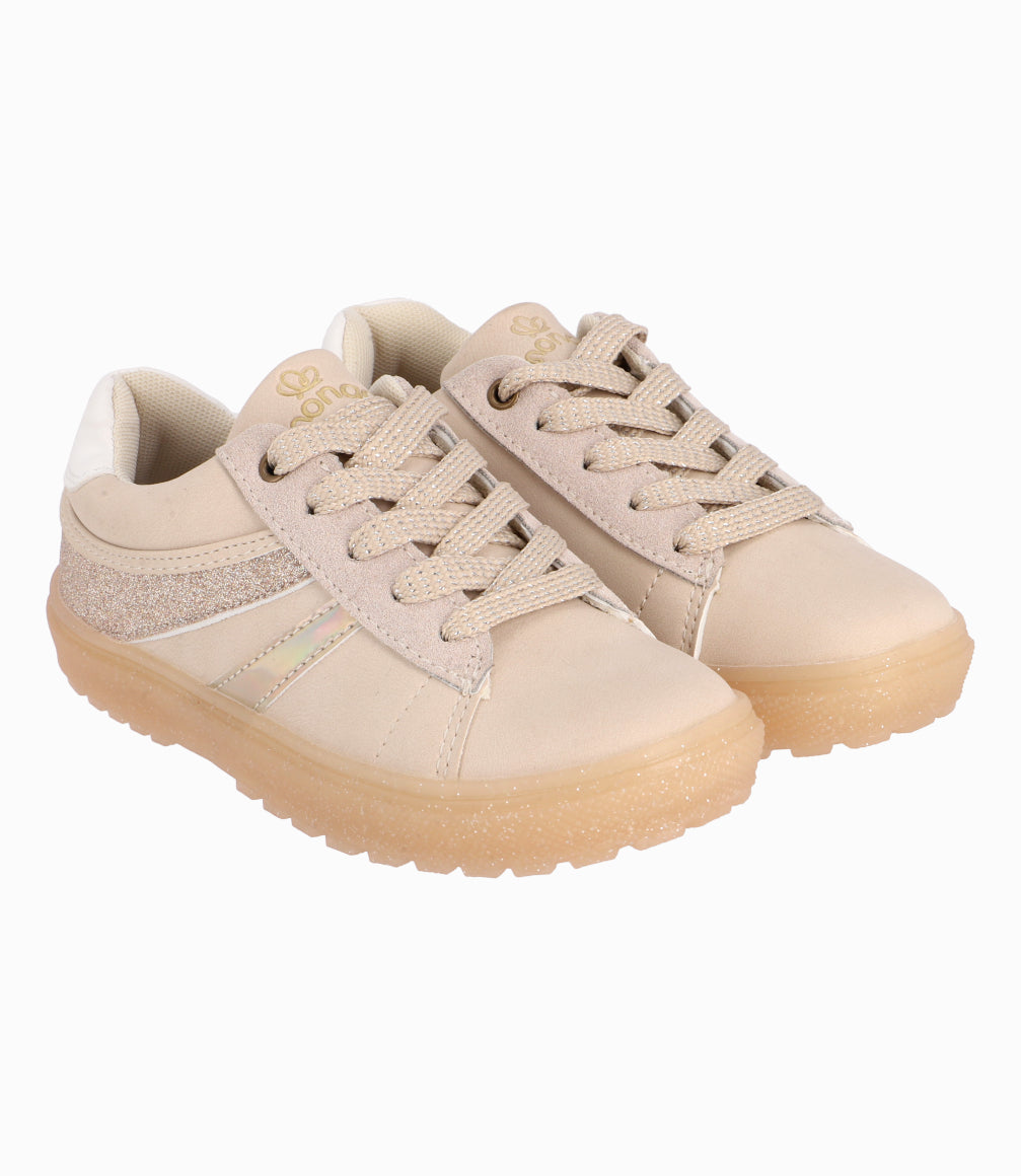 Zapatilla Con Glitter Niña Beige Limonada