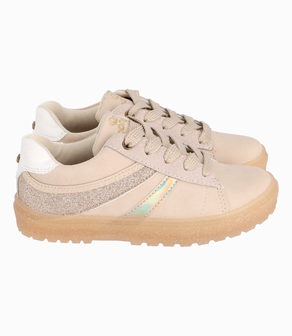 Zapatilla Con Glitter Niña Beige Limonada