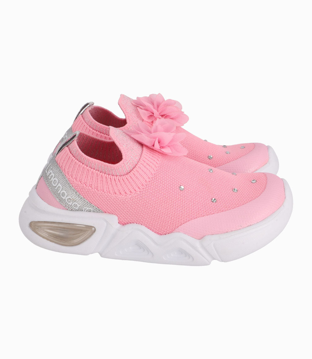 Zapatilla Con Flor Niña Rosado