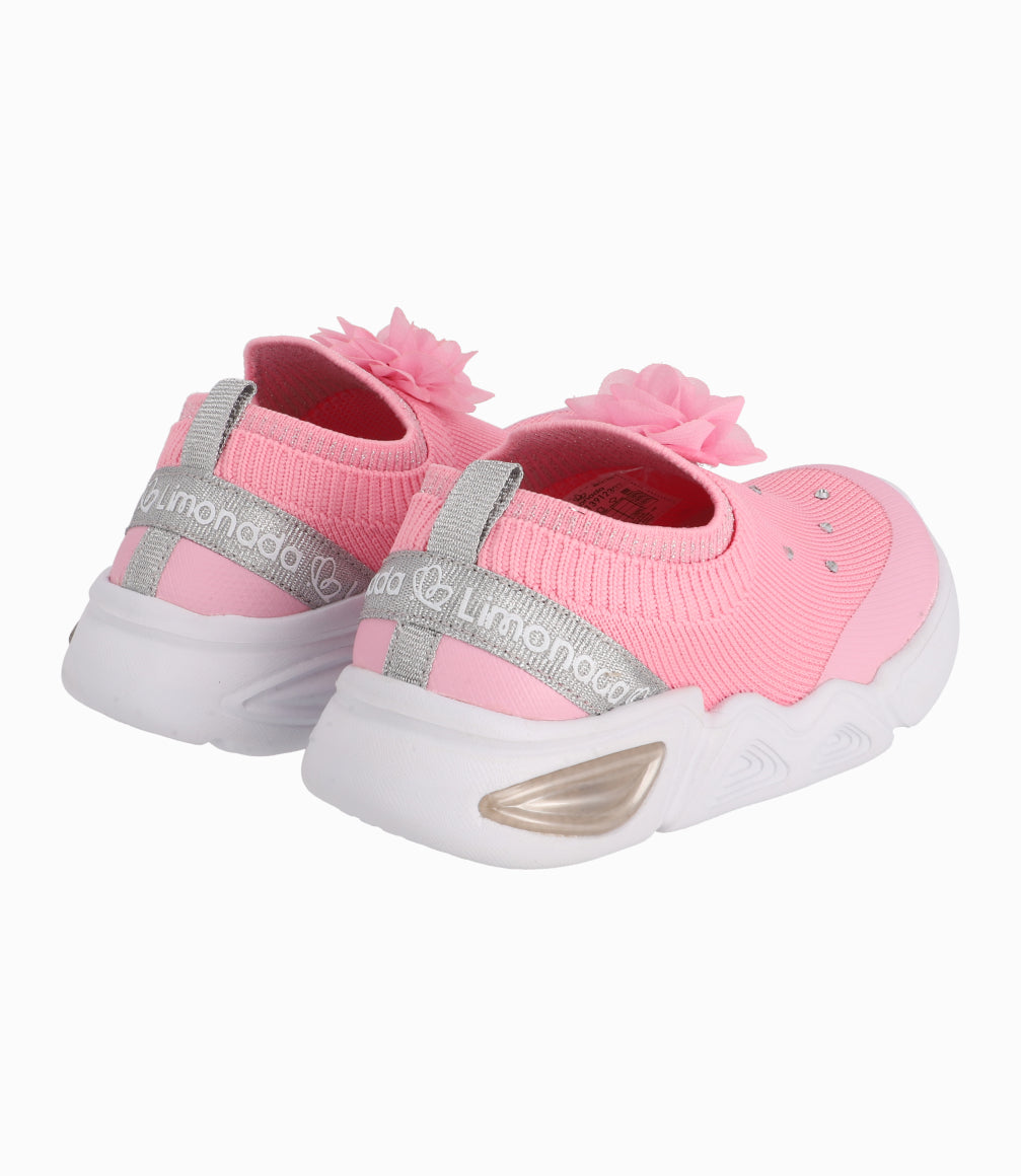 Zapatilla Con Flor Niña Rosado