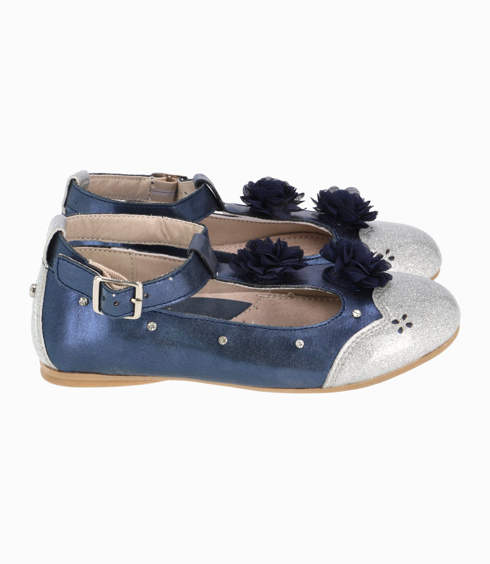 Bailarina Con Glitter y Flores Niña Azul Limonada