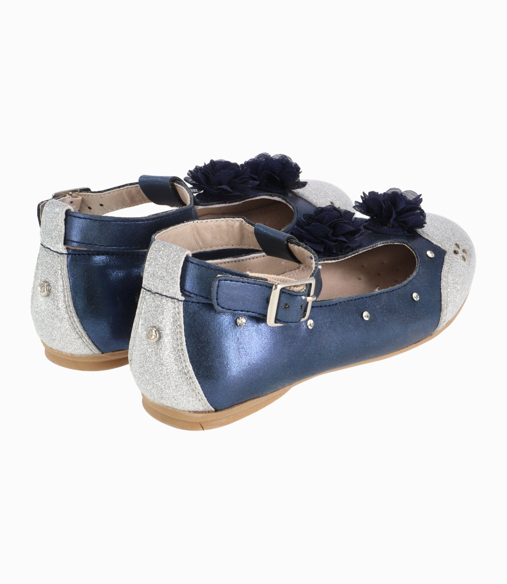 Bailarina Con Glitter y Flores Niña Azul Limonada