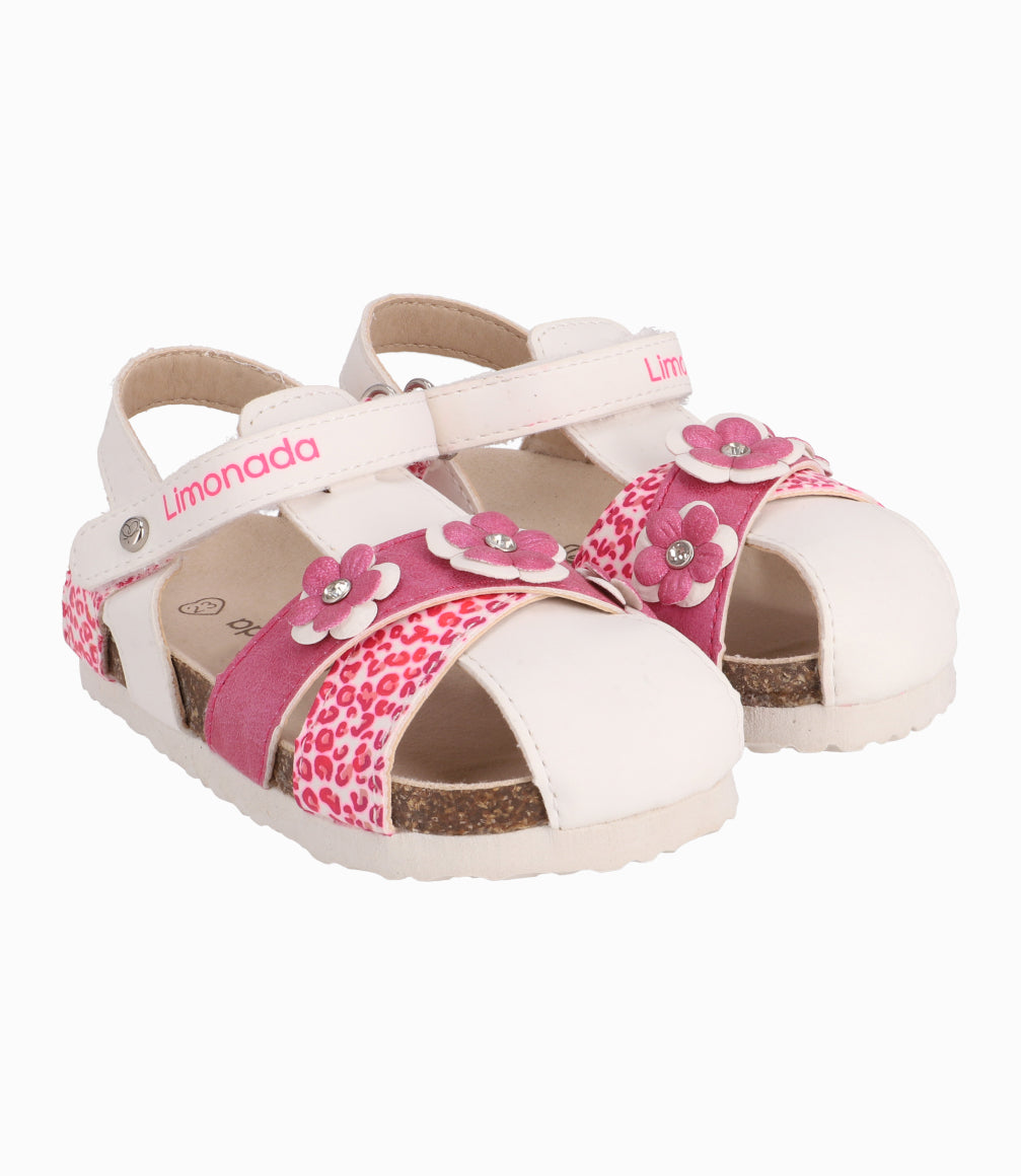 Sandalia Animal Print Bebé Niña Blanco Limonada