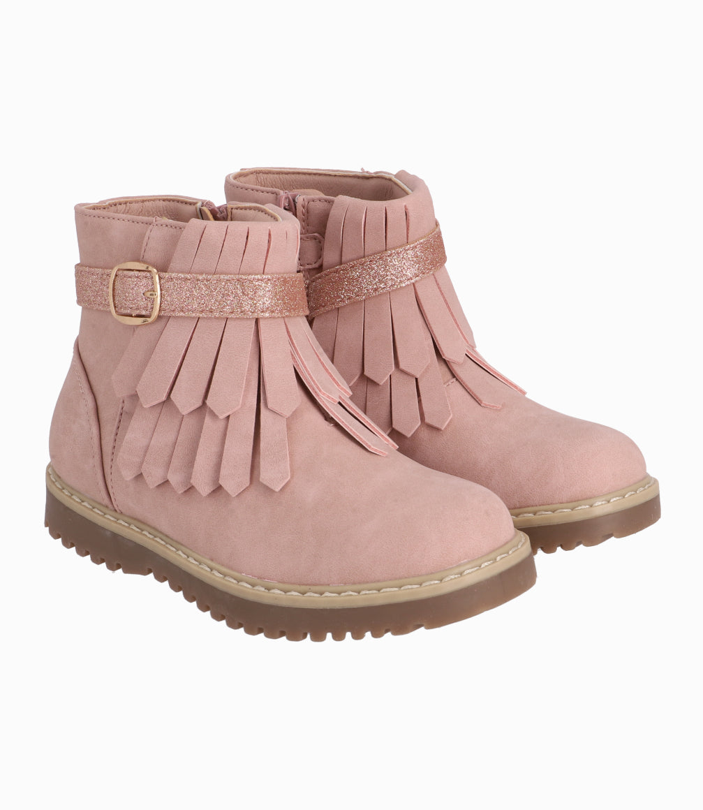 Bota Bebé Niña Con Flecos Y Estrella Chocolate 19 / Chocolate