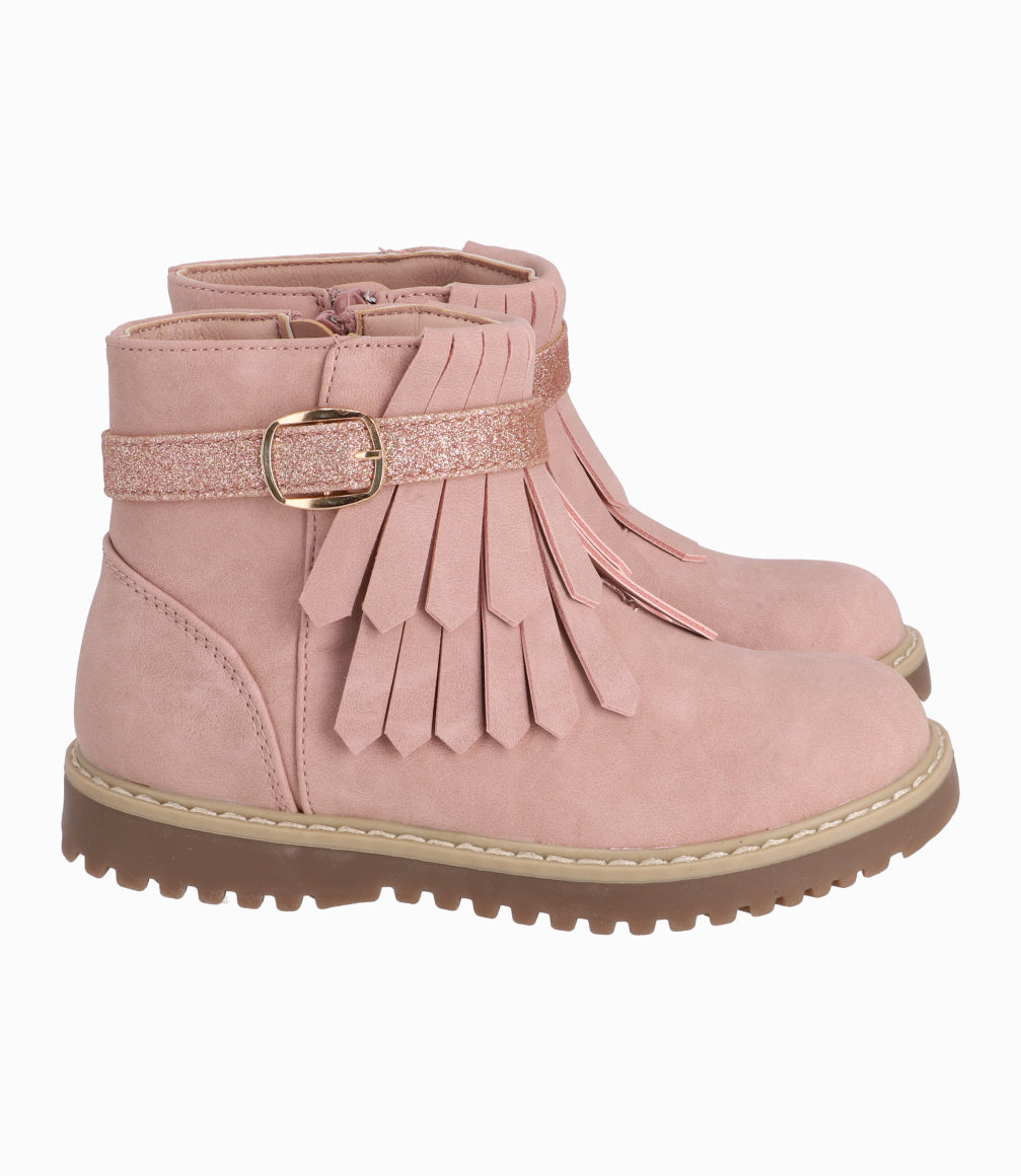 Bota Bebé Niña Con Flecos Y Estrella Chocolate 19 / Chocolate