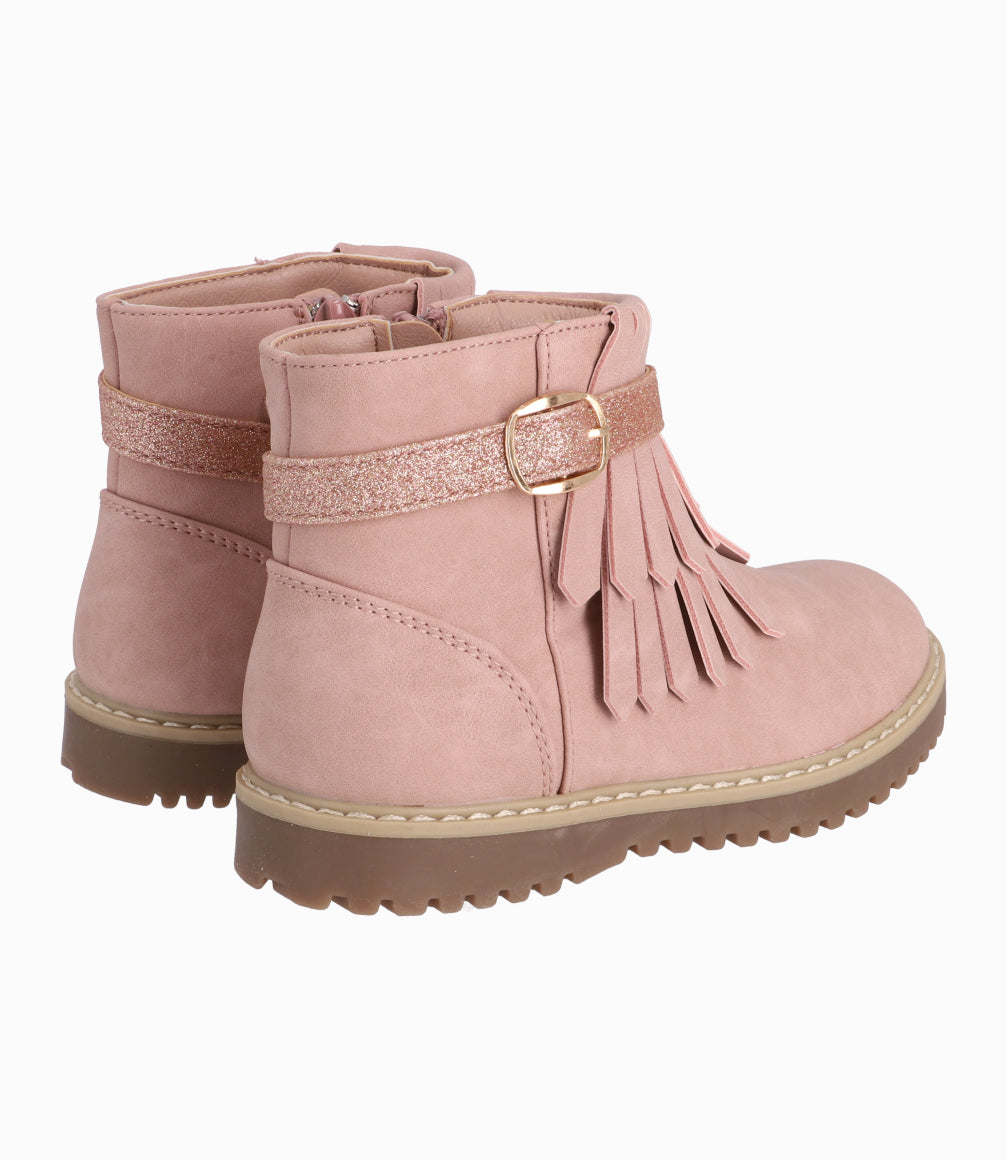 Bota Bebé Niña Con Flecos Y Estrella Chocolate 19 / Chocolate