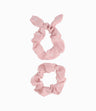 Scrunchie Con Estrellas y Nudo Niña Rosado Limonada