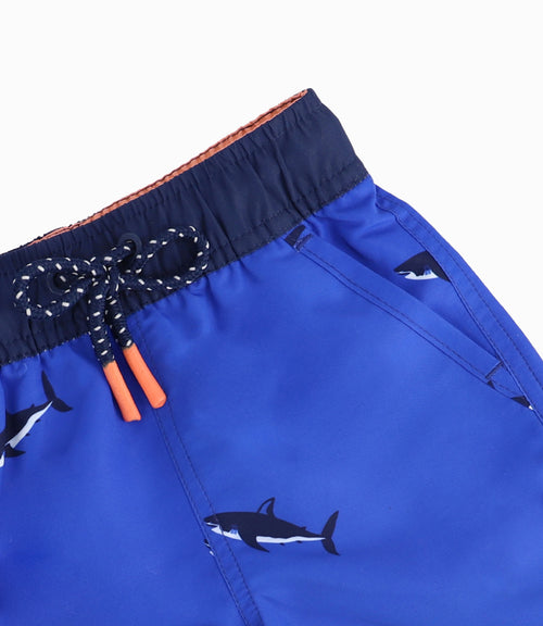 Traje De Baño Bebé Niño Con Tiburones 4 Kids Azul Marino