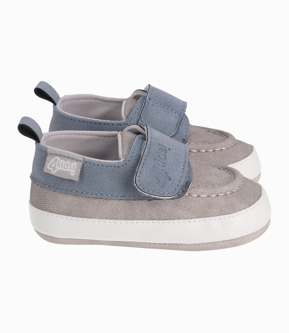 Zapato Con Tira Ajustable Recién Nacido Base Gris