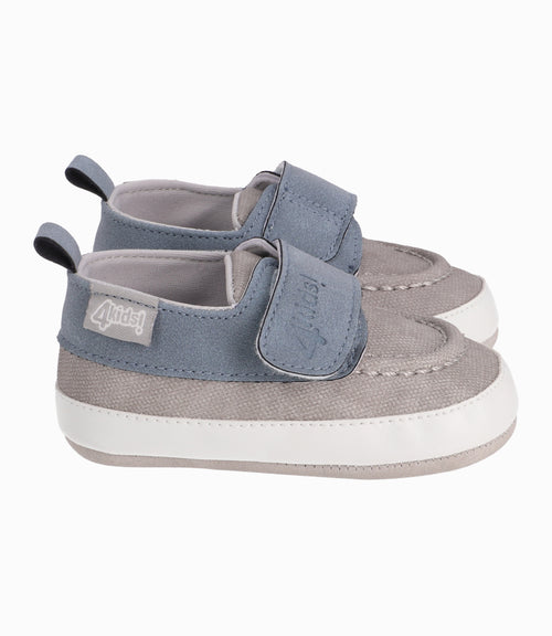 Zapato Con Tira Ajustable Recién Nacido Base Gris