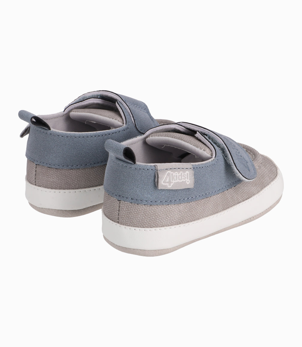 Zapato Con Tira Ajustable Recién Nacido Base Gris