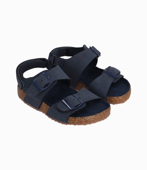 Sandalia Con Suela De Corcho Bebé Niño Azul Marino 4 Kids