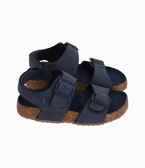 Sandalia Con Suela De Corcho Bebé Niño Azul Marino 4 Kids