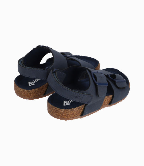 Sandalia Con Suela De Corcho Bebé Niño Azul Marino 4 Kids