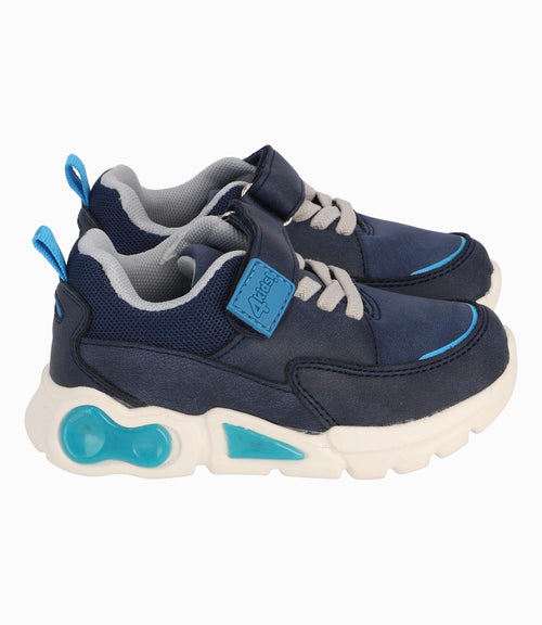 Zapatilla Con Luces Azules Bebé Niño Azul Marino 4 Kids