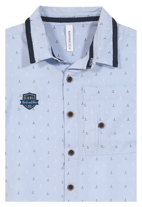 Camisa Wellington Niño Celeste Black and Blue